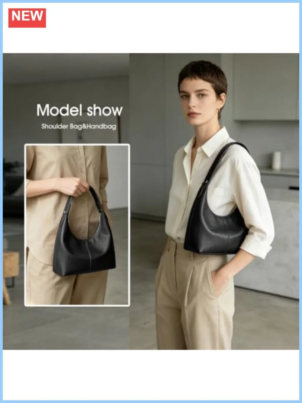 Vegan Leather Woven Hobo Shoulder Bag Y2K Tote Zipper Women